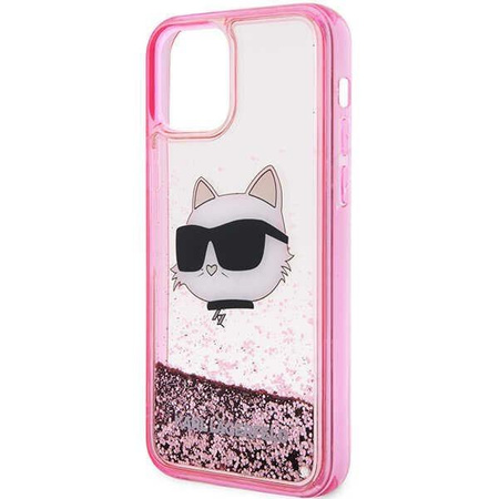 Etui Karl Lagerfeld KLHCP12MLNCHCP na iPhone 12/ 12 Pro - różowe Glitter Choupette Head