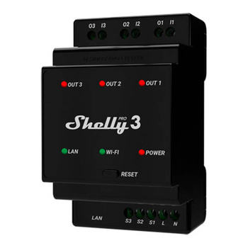 SHELLY PRZEKAŹNIK 3-KANAŁOWY WIFI DO INTELIGENTNEGO DOMU ZDALNE ZARZĄDZANIE