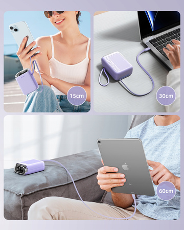 INNOSTYLE MINI POWERBANK 10000MAH 2X USB-C TYP C 33W ROZWIJANY KABEL USB-C