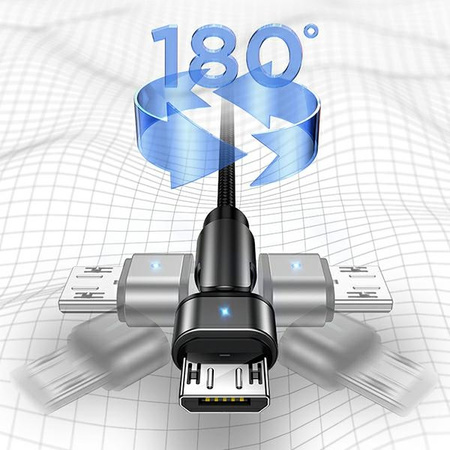 USAMS KABEL MICRO USB PLECIONY DO TELEFONÓW SAMSUNG 1M 2A SZYBKIE ŁADOWANIE