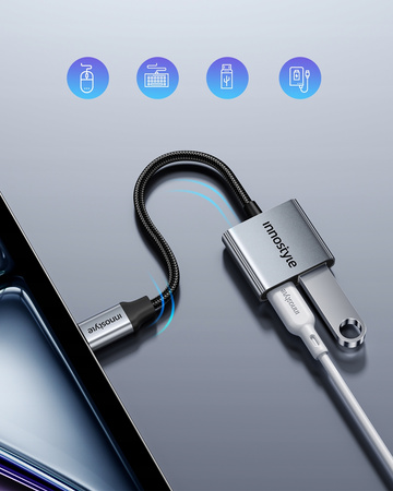 INNOSTYLE PRZEJŚCIÓWKA USB-C USB OTG USB-A ADAPTER KABEL PENDRIVE ŁADOWANIE