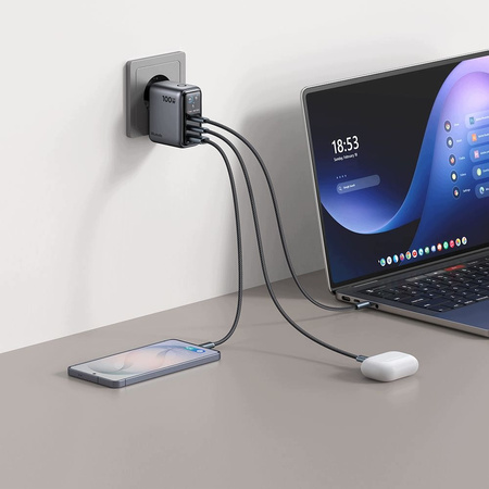 MCDODO SZYBKA ŁADOWARKA SIECIOWA ZASILACZ KOSTKA 3X USB-C USB-A GAN 100W
