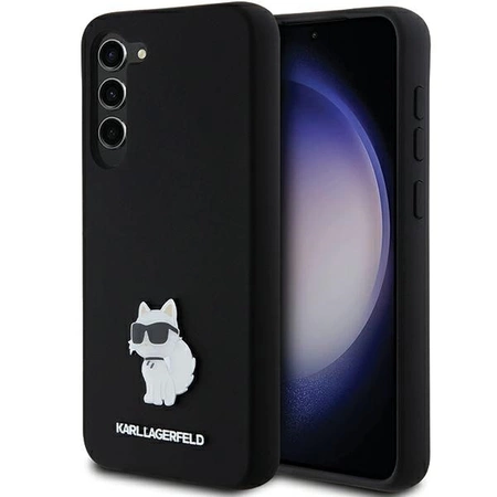 Etui Karl Lagerfeld Silicone Choupette Metal Pin na Samsung Galaxy S23+ - czarne