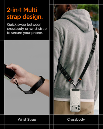 Spigen Universal Crossbody Lanyard Strap (Strap 1P + ConTag 1P + Connector 2P) DA30M, black