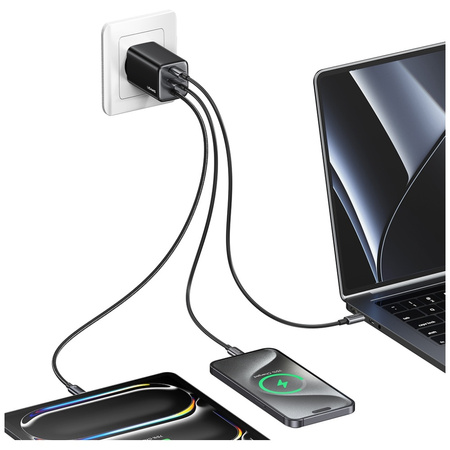 USAMS ŁADOWARKA SIECIOWA 65W DO IPHONE 12 13 14 15 2xUSB-C SZYBKA ŁADOWANIE