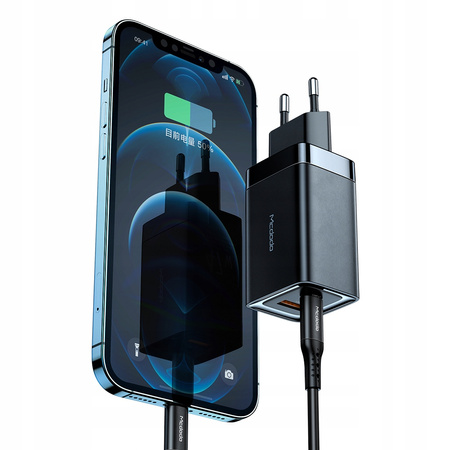 £adowarka Mcdodo mini GaN 2X USB/USB-C PD QC - 47W czarna
