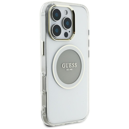 GUESS CASE IML METAL CIRCLE DO IPHONE 16 PRO MAX Z MAGNETYCZNYM ZAMKNIĘCIEM