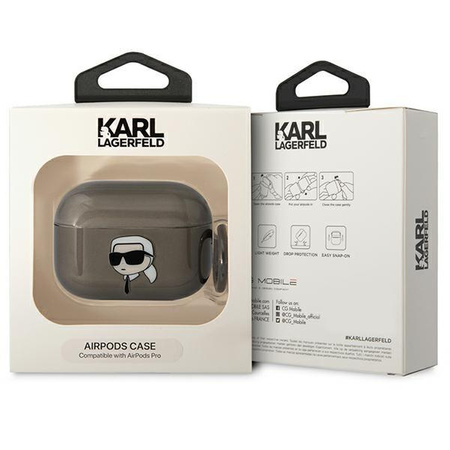 Etui Karl Lagerfeld Karl's Head KLAPHNIKTCK na AirPods Pro 2 - czarne