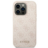 Guess GUHCP14LG4GFPI iPhone 14 Pro 6,1" różowy/pink hard case 4G Metal Gold Logo