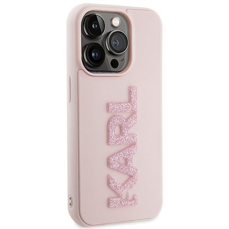 KARL LAGERFELD ETUI HARDCASE DO IPHONE 15 PRO 6.1 Z 3D LOGO RUBBER GLITTER