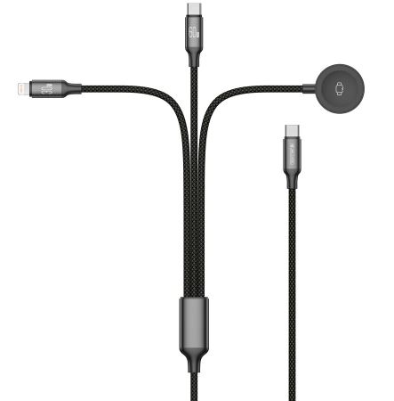 JELLICO kabel B25 3w1 (Apple Watch) 3.1A 1.2M Czarny