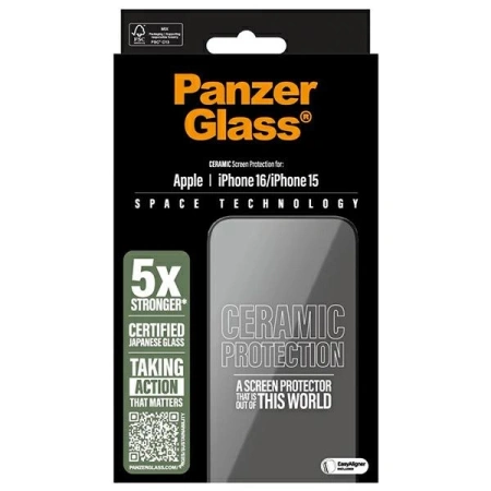 Szkło hartowane PanzerGlass Ceramic Screen Protector Ultra-Wide Fit na iPhone 16