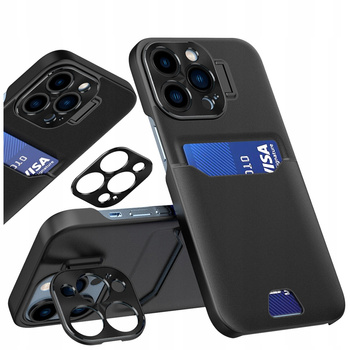 HURTEL ETUI LEATHER STAND CASE DO IPHONE 14 PRO MAX Z POKROWCEM I PODSTAWKĄ