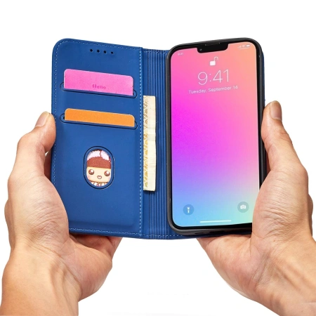 HURTEL ETUI MAGNETYCZNE POKROWIEC DO IPHONE 13 MINI PORTFEL KARTY PODSTAWKA