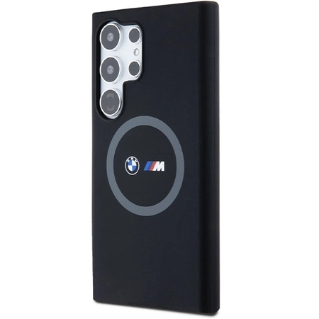 Etui BMW M Silicone Printed Ring MagSafe na Samsung Galaxy S24 Ultra - czarne