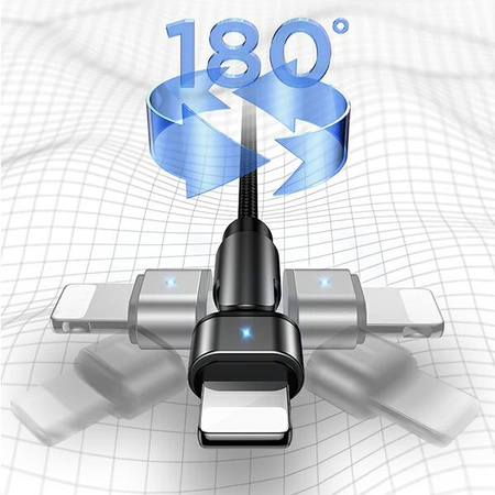 USAMS KABEL PLECIONY DO LIGHTNING IPHONE 12 13 14 1M Z GUMOWYM WYKOŃCZENIEM