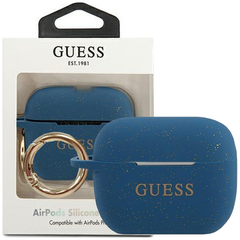 Guess GUACAPSILGLBL AirPods Pro cover niebieski/blue Silicone Glitter