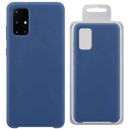 Silicone Case elastyczne silikonowe etui pokrowiec Samsung Galaxy A72 4G ciemnoniebieski