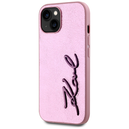 KARL LAGERFELD ETUI WRINKLED METAL SIGNATURE DO IPHONE 15 WYJĄTKOWA OCHRONA