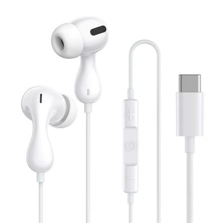 Słuchawki Baseus Encok CZ20 dokanałowe przewodowe USB-C - białe