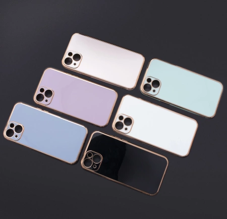 HURTEL ETUI DO IPHONE 13 PRO LIGHTING COLOR CASE ZE ZŁOTĄ RAMKĄ ELASTYCZNE