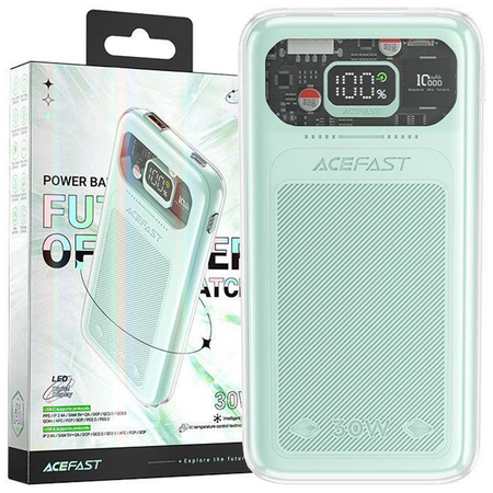 Acefast powerbank 10000mAh Sparkling Series szybkie ładowanie 30W zielony (M1)