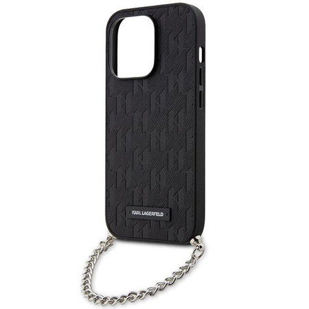 Etui Karl Lagerfeld Saffiano Monogram Chain KLHCP14LSACKLHPK na iPhone 14 Pro - czarne