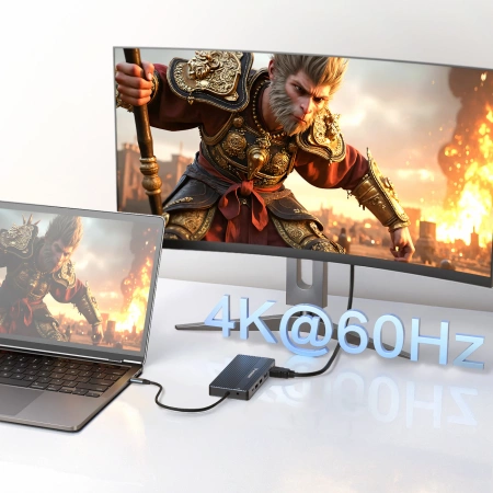 WOZINSKY HUB USB-C 14 W 1 DO KOMPUTERA 3 MONITORY ALUMINIOWY Z KABLEM 15