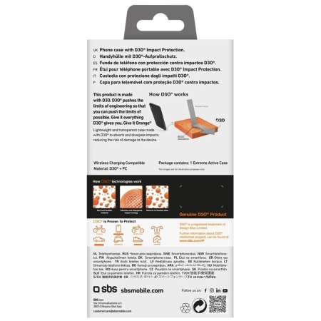 Etui SBS Extreme Active D3O do iPhone 16e - przezroczyste