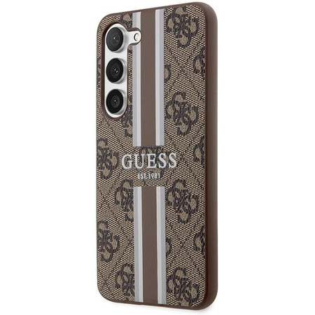 Etui Guess GUHCS23MP4RPSW S23+ S916 - brązowe 4G Printed Stripe