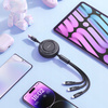 MCDODO KABEL USB 3W1 ZWIJANY SZYBKIE ŁADOWANIE USB-C LIGHTNING MICRO 66W