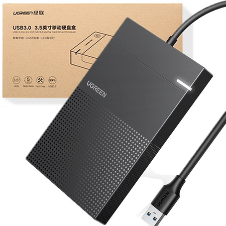 Ugreen obudowa do dysku twardego 2,5'' USB 3.2 Gen 1 5Gbps kieszeń na dysk HDD SSD z kablem USB czarny (30719 CM471)