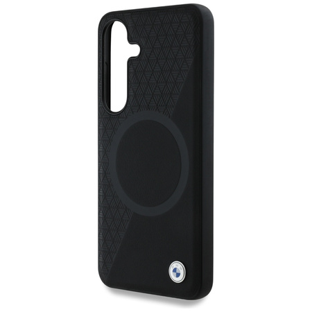 Etui BMW Leather Half Textured MagSafe   do Samsung Galaxy S25 czarny