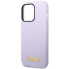 Etui Guess Silicone Logo Plate MagSafe GUHMP14LSBPLU na iPhone 14 Pro - fioletowe