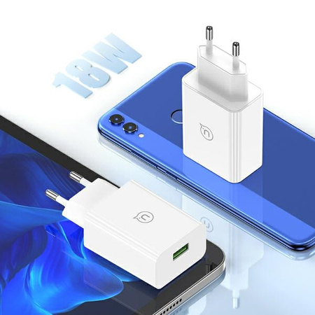 USAMS ŁADOWARKA 18W + KABEL USB-C/USB-A 1M DO TELEFONÓW APPLE FAST CHARGING