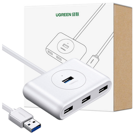 Ugreen wielofunkcyjny HUB USB - 4 x USB 3.0 1m biały (CR113)