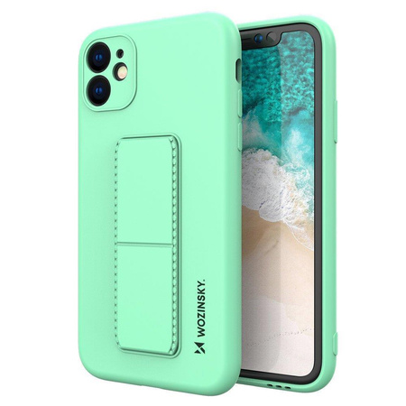 Wozinsky Kickstand Case silikonowe etui z podstawką etui Samsung Galaxy S21+ 5G miętowe