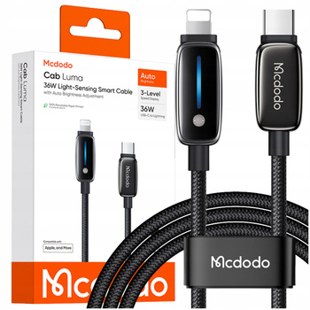 MCDODO ŁADOWARKA KABEL USB-C DO IPHONE LIGHTNING SZYBKIE ŁADOWANIE 1M LED