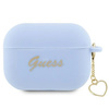 Etui Guess GUAP2LSCHSB na AirPods Pro 2 cover - niebieskie Silicone Charm Heart Collection