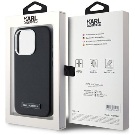 KARL LAGERFELD ETUI CASE MAGNETYCZNE DO IPHONE 15 PRO MAX Z METALOWĄ PŁYTKĄ