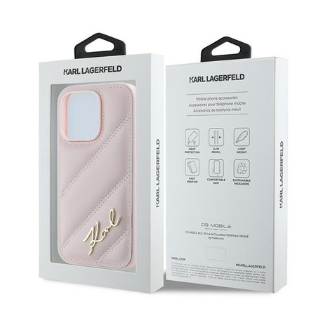 KARL LAGERFELD ETUI HARDCASE DO IPHONE 14 PRO 6,1 KLHCP14LPQDSMGP DIAGONAL