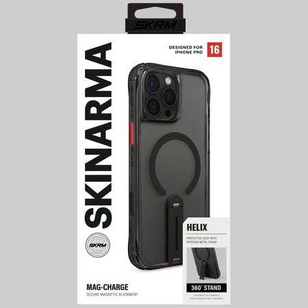 Etui Skinarma Helix do iPhone 16 Pro     Magnetic Charging 360 Rotating Stand czarny