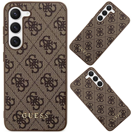 Etui Guess 4G Metal Gold Logo na Samsung Galaxy S24+ - brązowe