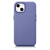 iCarer Case Leather pokrowiec etui z naturalnej skóry do iPhone 14 Plus jasnofioletowy (kompatybilne z MagSafe)