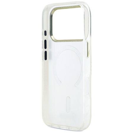 Etui Guess IML Shell Script Metal MagSafe do iPhone 17 Pro Max biały