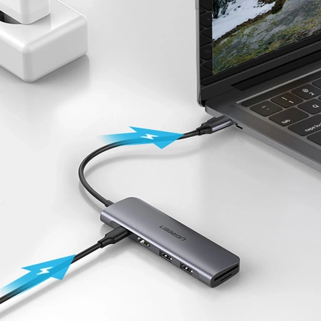 UGREEN ADAPTER 6W1 USB-C HDMI 2X USB-A 3.0 DO MACBOOKA IPHONE CZYTNIK SD TF