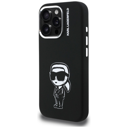 Etui Karl Lagerfeld Silicone Karl Sketch MagSafe do iPhone 16 Pro czarny