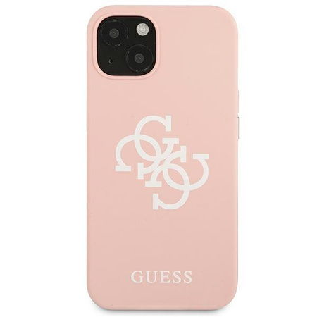 Guess GUHCP13SLS4GWPI iPhone 13 mini 5,4" różowy/pink hard case Silicone 4G Logo
