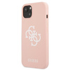 Guess GUHCP13SLS4GWPI iPhone 13 mini 5,4" różowy/pink hard case Silicone 4G Logo