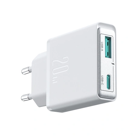Ładowarka sieciowa Joyroom JR-TCF14 20W USB-A USB-C supercienka - biała